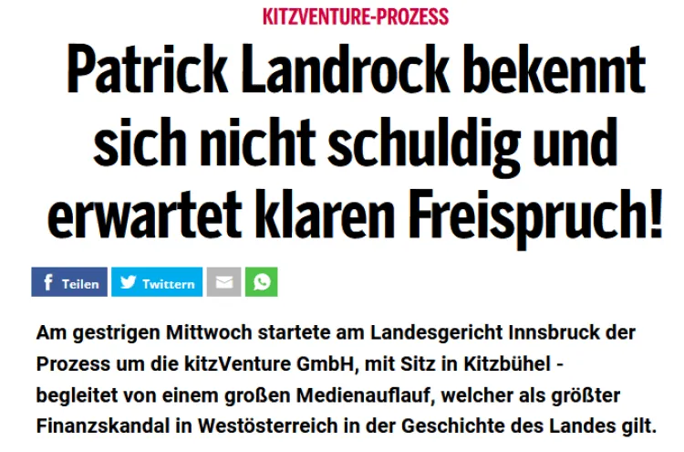Patrick Landrock bekennt sich nicht schuldig und erwartet klaren Freispruch!